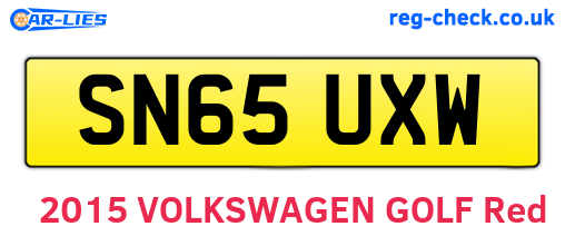 SN65UXW are the vehicle registration plates.