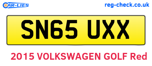 SN65UXX are the vehicle registration plates.