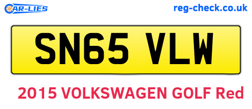 SN65VLW are the vehicle registration plates.