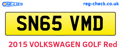 SN65VMD are the vehicle registration plates.