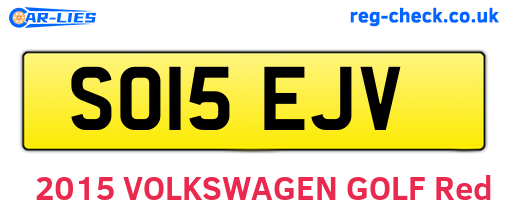 SO15EJV are the vehicle registration plates.