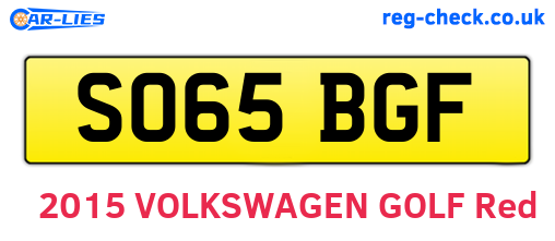 SO65BGF are the vehicle registration plates.