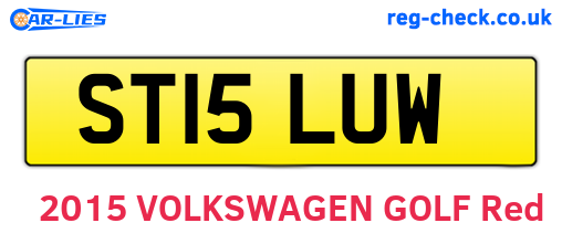 ST15LUW are the vehicle registration plates.