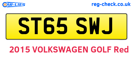 ST65SWJ are the vehicle registration plates.
