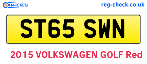 ST65SWN are the vehicle registration plates.