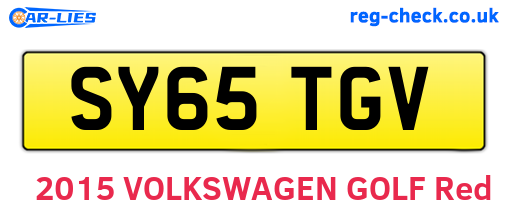 SY65TGV are the vehicle registration plates.