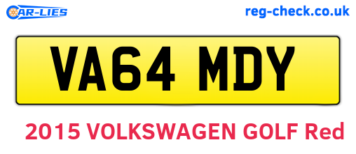 VA64MDY are the vehicle registration plates.