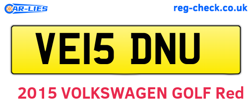 VE15DNU are the vehicle registration plates.
