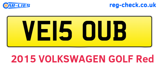 VE15OUB are the vehicle registration plates.