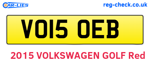 VO15OEB are the vehicle registration plates.