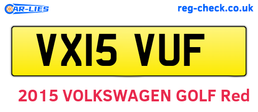 VX15VUF are the vehicle registration plates.