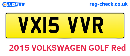 VX15VVR are the vehicle registration plates.