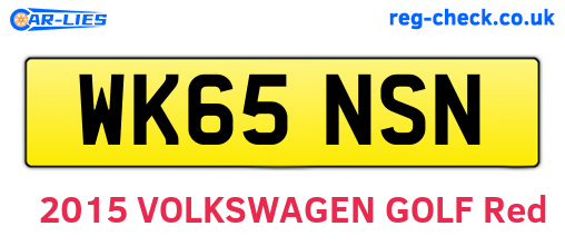 WK65NSN are the vehicle registration plates.