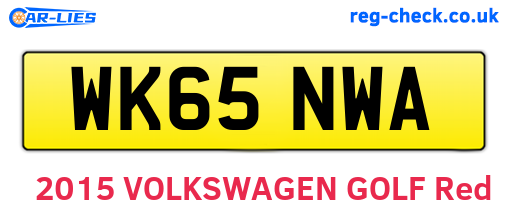 WK65NWA are the vehicle registration plates.