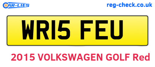 WR15FEU are the vehicle registration plates.