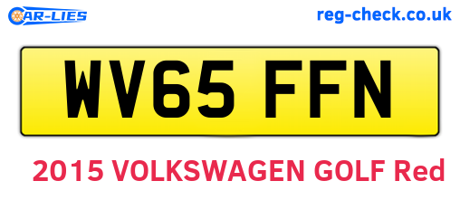 WV65FFN are the vehicle registration plates.
