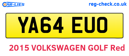 YA64EUO are the vehicle registration plates.