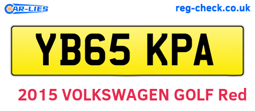 YB65KPA are the vehicle registration plates.