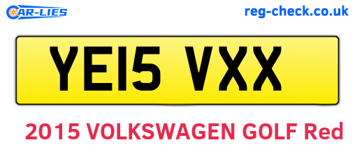 YE15VXX are the vehicle registration plates.