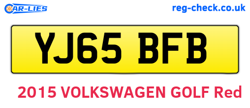 YJ65BFB are the vehicle registration plates.