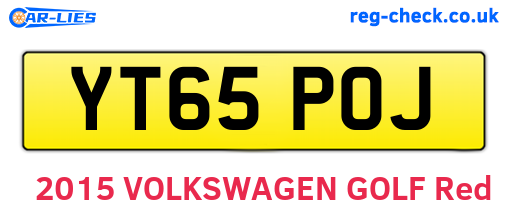 YT65POJ are the vehicle registration plates.