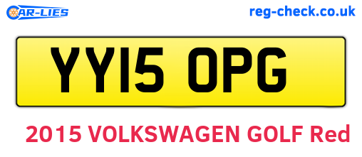 YY15OPG are the vehicle registration plates.