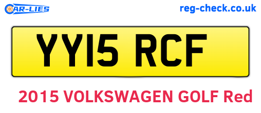 YY15RCF are the vehicle registration plates.