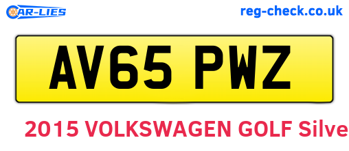 AV65PWZ are the vehicle registration plates.