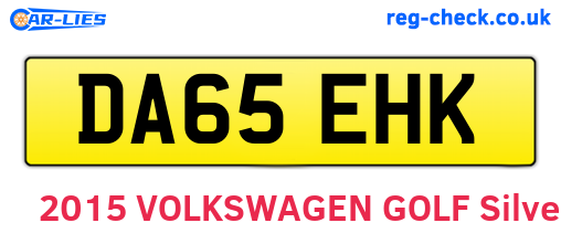 DA65EHK are the vehicle registration plates.