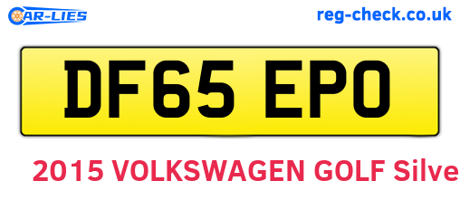 DF65EPO are the vehicle registration plates.