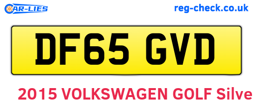 DF65GVD are the vehicle registration plates.