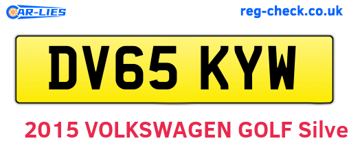 DV65KYW are the vehicle registration plates.