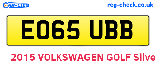 EO65UBB are the vehicle registration plates.