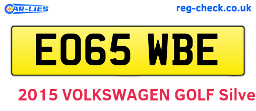 EO65WBE are the vehicle registration plates.