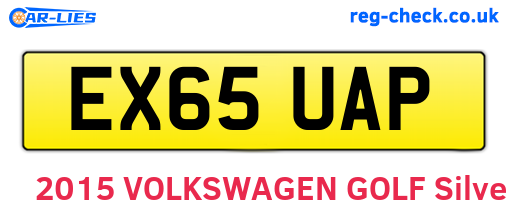 EX65UAP are the vehicle registration plates.