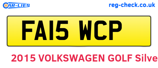 FA15WCP are the vehicle registration plates.