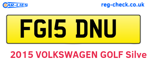 FG15DNU are the vehicle registration plates.