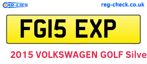 FG15EXP are the vehicle registration plates.