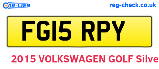 FG15RPY are the vehicle registration plates.