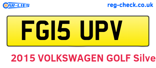 FG15UPV are the vehicle registration plates.