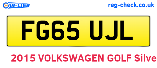 FG65UJL are the vehicle registration plates.