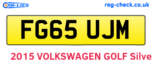 FG65UJM are the vehicle registration plates.