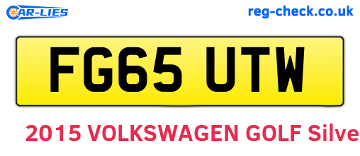 FG65UTW are the vehicle registration plates.