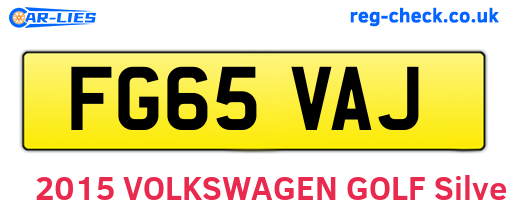 FG65VAJ are the vehicle registration plates.