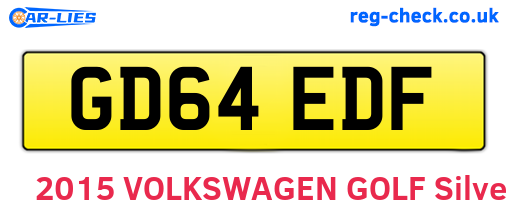 GD64EDF are the vehicle registration plates.