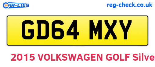 GD64MXY are the vehicle registration plates.