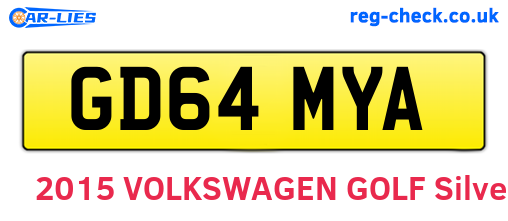 GD64MYA are the vehicle registration plates.