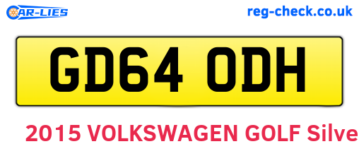 GD64ODH are the vehicle registration plates.