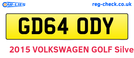 GD64ODY are the vehicle registration plates.