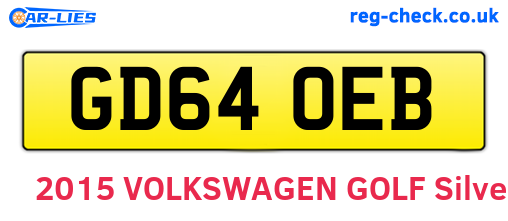 GD64OEB are the vehicle registration plates.